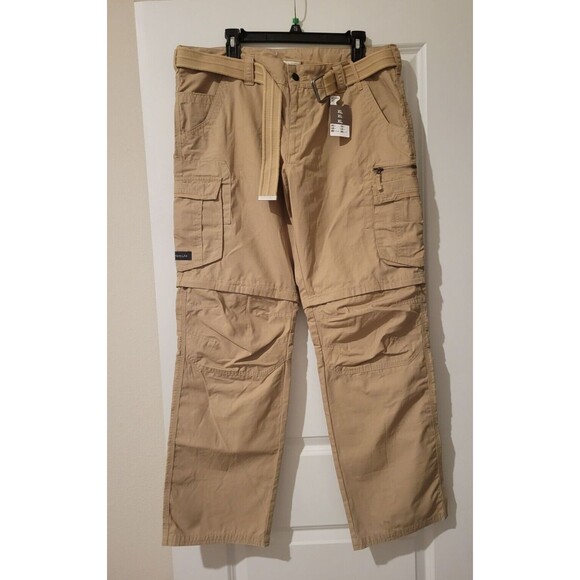 FORCLAZ Decathlon Men's Tan Belted Cargo Outdoor Pants Size XL - NWT - Picture 1 of 14